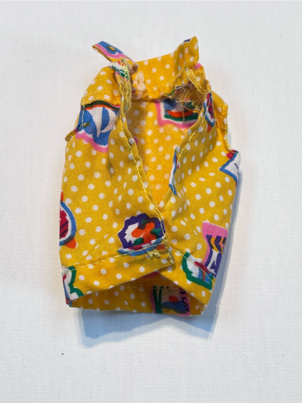 Vintage 1987 Barbie California Dream Yellow Vest Top Replacement Piece